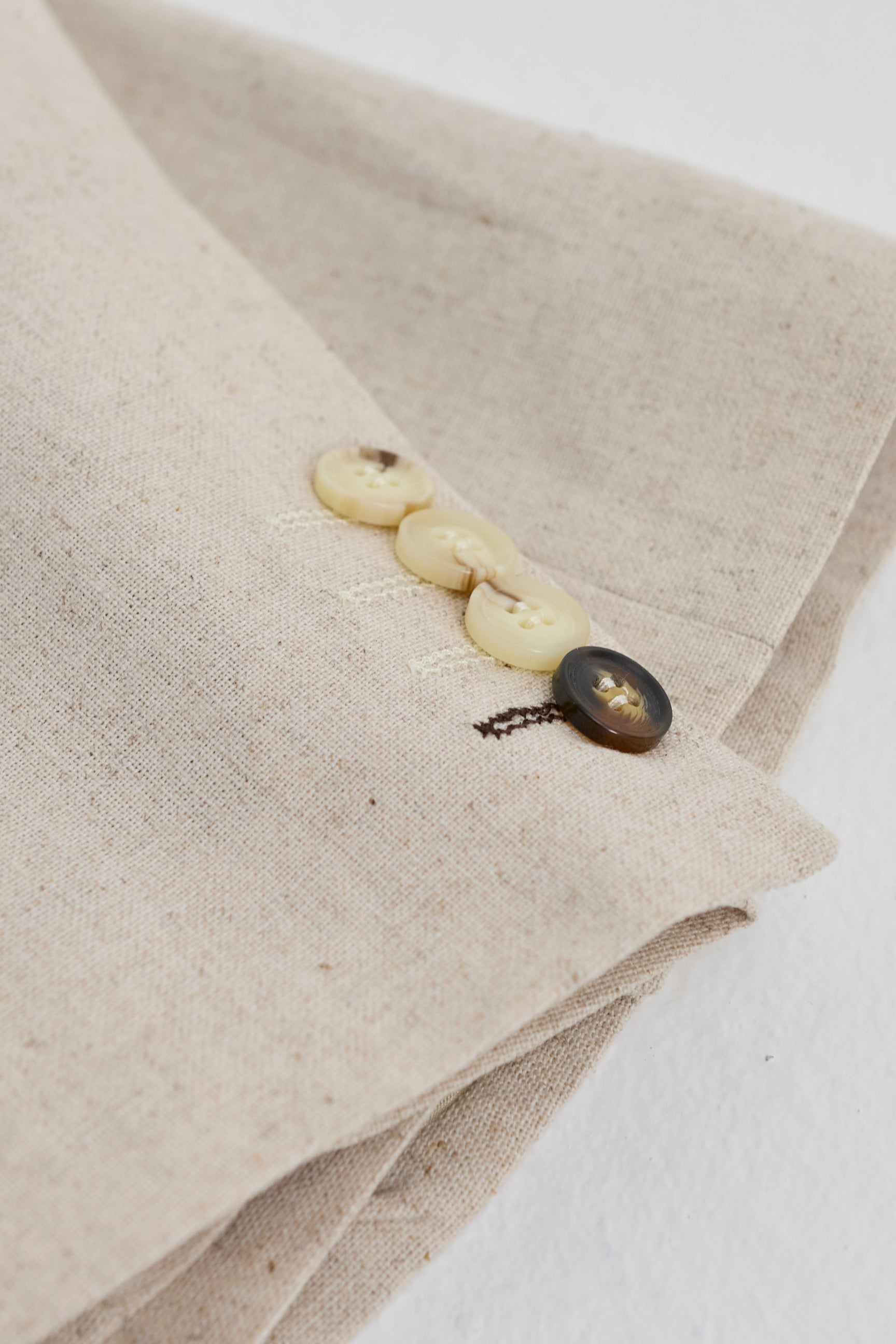 Traje de boda de verano de lino de 3 piezas para hombre TP-21, color beige.