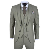 Traje de boda de verano de lino de 3 piezas para hombre TP-22, color verde salvia.