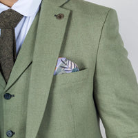 Traje de boda de verano de lino de 3 piezas para hombre TP-22, color verde salvia.