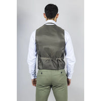Traje de boda de verano de lino de 3 piezas para hombre TP-22, color verde salvia.