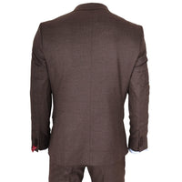 TP-50 - Traje de hombre de 3 piezas marrón con estampado Príncipe de Gales