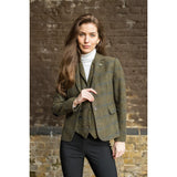 TPSTZ71 - Blazer de tweed verde oliva para mujer