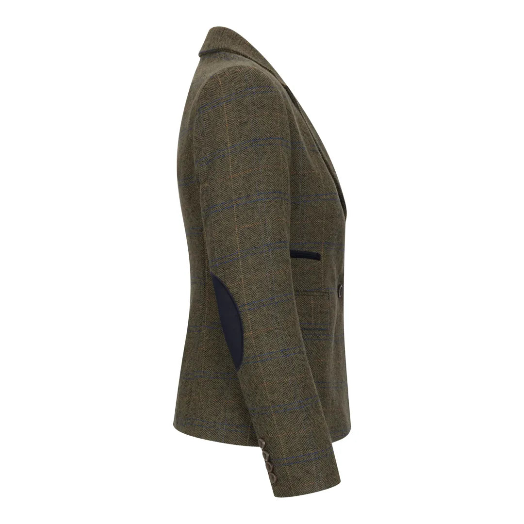 TPSTZ71 - Blazer de tweed verde oliva para mujer