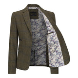 TPSTZ71 - Blazer de tweed verde oliva para mujer