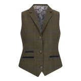 TPSTZ71 - Chaleco de tweed verde oliva para mujer