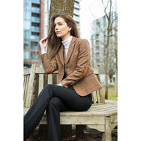 TPSTZ73 - Blazer de tweed marrón roble para mujer