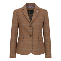TPSTZ73 - Blazer de tweed marrón roble para mujer