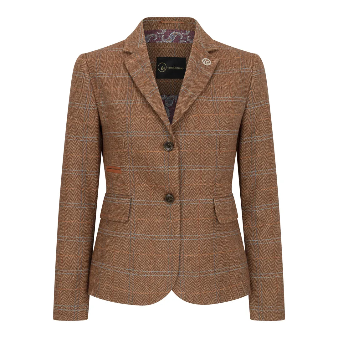 TPSTZ73 - Blazer de tweed marrón roble para mujer
