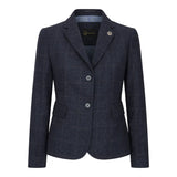 TPSTZ72 - Blazer de tweed azul marino para mujer