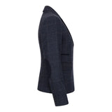 TPSTZ72 - Blazer de tweed azul marino para mujer