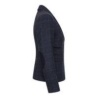 TPSTZ72 - Blazer de tweed azul marino para mujer