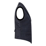 TPSTZ72 - Chaleco tipo blazer de tweed azul marino para mujer