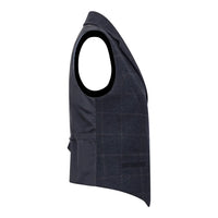 TPSTZ72 - Chaleco tipo blazer de tweed azul marino para mujer