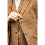 TPSTZ73 - Chaleco de tweed marrón roble para mujer