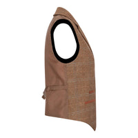 TPSTZ73 - Chaleco de tweed marrón roble para mujer