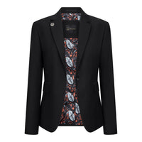 TPW-13 - Traje de tres piezas liso negro para mujer