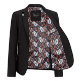 TPW-13 - Traje de tres piezas liso negro para mujer