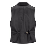 TPW-13 - Traje de tres piezas liso negro para mujer
