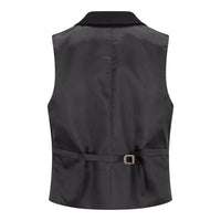 TPW-13 - Traje de tres piezas liso negro para mujer