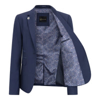 TPW-14 - Traje de tres piezas azul marino liso para mujer