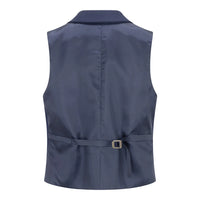 TPW-14 - Traje de tres piezas azul marino liso para mujer
