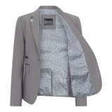 TPW-15 - Traje de tres piezas gris liso para mujer