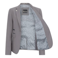 TPW-15 - Traje de tres piezas gris liso para mujer