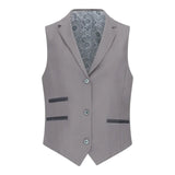 TPW-15 - Traje de tres piezas gris liso para mujer