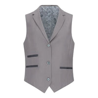 TPW-15 - Traje de tres piezas gris liso para mujer