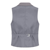 TPW-15 - Traje de tres piezas gris liso para mujer