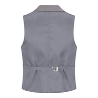 TPW-15 - Traje de tres piezas gris liso para mujer