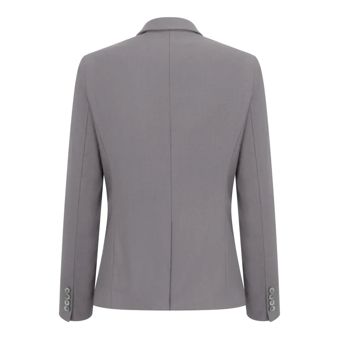 TPW-15 - Traje de tres piezas gris liso para mujer