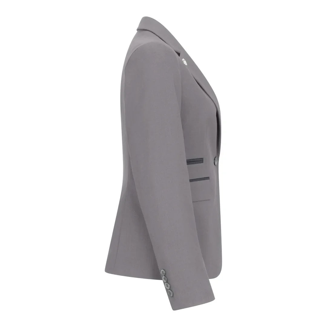 TPW-15 - Traje de tres piezas gris liso para mujer