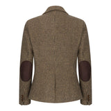 TPW-20 - Blazer de mujer de mezcla de lana marrón con estampado de pata de gallo y tweed