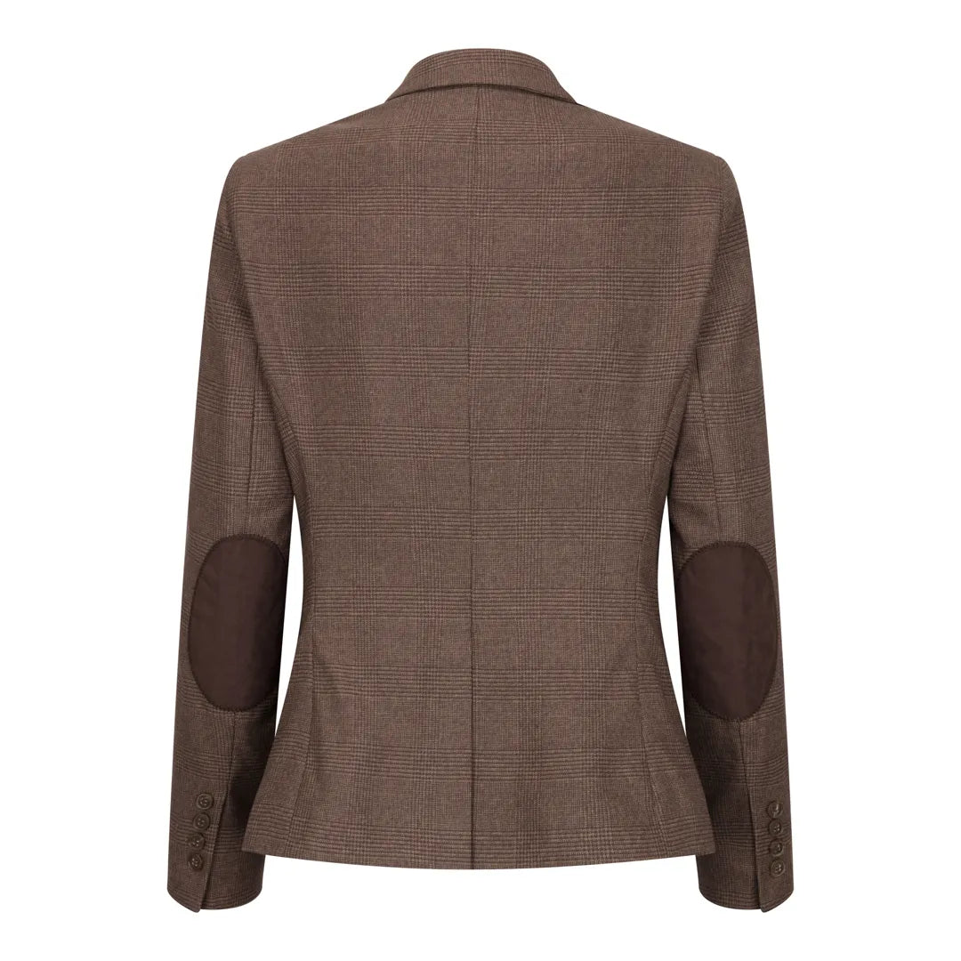 TPW50 - Traje de tres piezas marrón con estampado Príncipe de Gales para mujer
