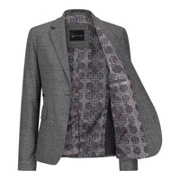 TPW51 - Traje de tres piezas gris con estampado Príncipe de Gales para mujer