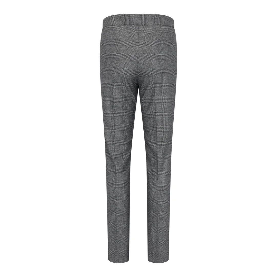 TPW51 - Traje de tres piezas gris con estampado Príncipe de Gales para mujer