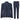 TPW-AK-04 - Traje de tres piezas de tweed con estampado de espiga azul marino para mujer