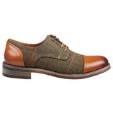 Theon - Zapatos Oxford de cuero y tweed para hombre
