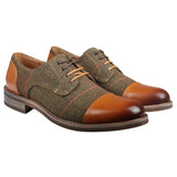 Theon - Zapatos Oxford de cuero y tweed para hombre