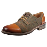 Theon - Zapatos Oxford de cuero y tweed para hombre