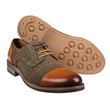 Theon - Zapatos Oxford de cuero y tweed para hombre