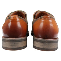 Theon - Zapatos Oxford de cuero y tweed para hombre