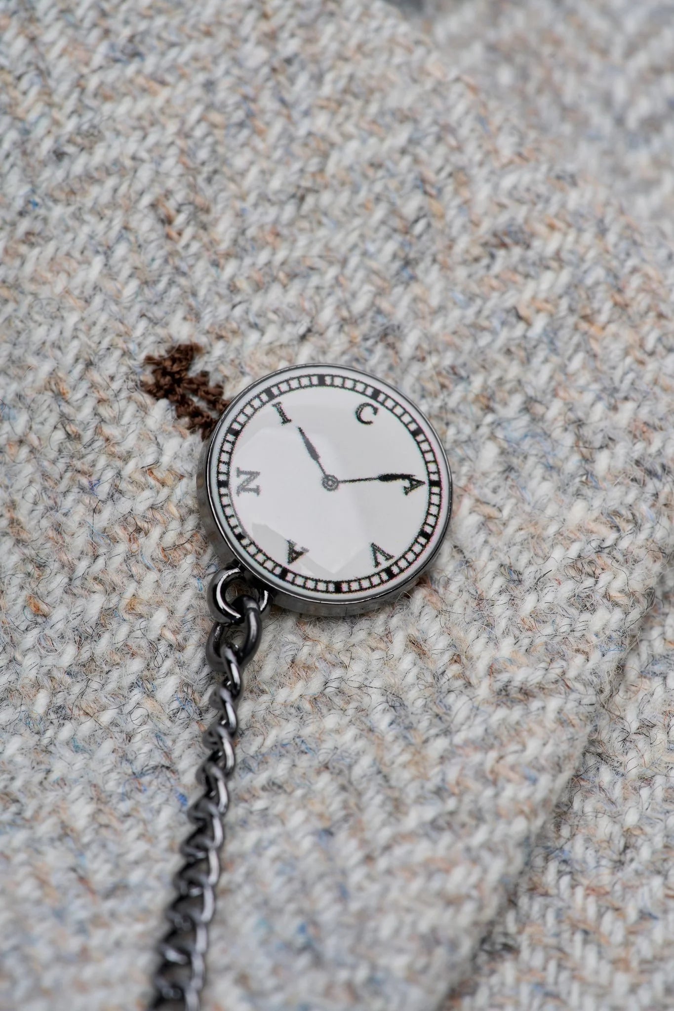 Thomas - Traje de tweed de mezcla de lana gris de 3 piezas para hombre