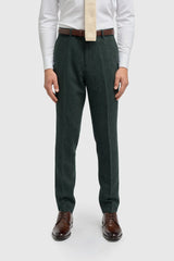 Thomas - Traje de 3 piezas de tweed de mezcla de lana verde oliva