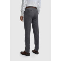 Thomas - Pantalones de hombre de tweed de espiga de mezcla de lana azul marino