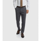 Thomas - Pantalones de hombre de tweed de espiga de mezcla de lana azul marino