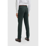 Thomas - Pantalones de hombre de tweed de espiga de mezcla de lana color oliva