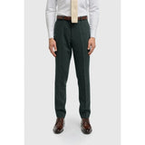 Thomas - Pantalones de hombre de tweed de espiga de mezcla de lana color oliva