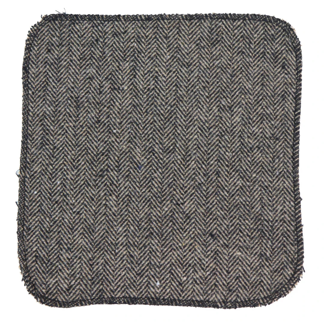 281 - Corbata y pañuelo de lana tweed de espiga color roble para hombre de 2"